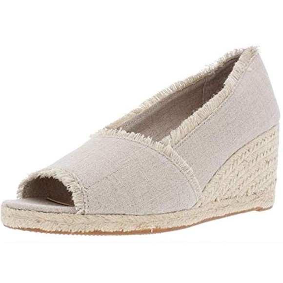 LAUREN Ralph Lauren Carmondy ES-CSL Natural Linen Wedge Sandal Size 10 B NWT - Picture 1 of 8